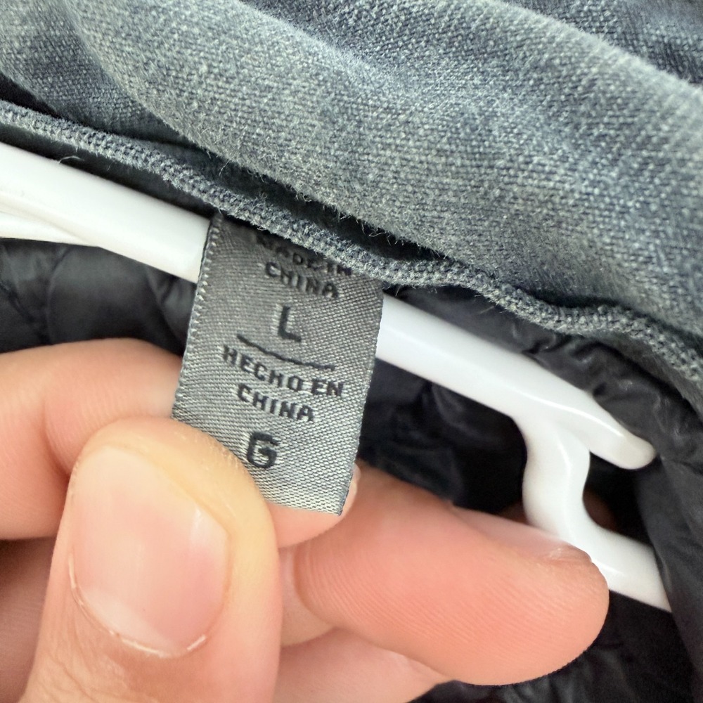 Levis Bomber Jacket Mens L Gray Full Zip Military Quilted Line - Picture 5 of 11
